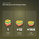 NOTA ADH.POST-IT 76X76 SUPER STICKY - formato de venta: paquete de 12, caja de 144