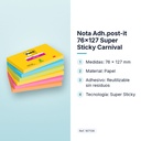 NOTA ADH.POST-IT 76X127 SUPER STICKY CARNIVAL - características principales