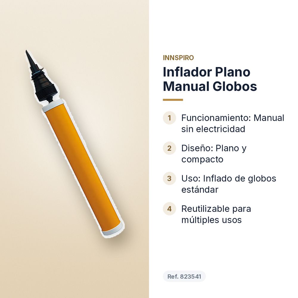 INFLADOR PLANO MANUAL GLOBOS - características principales