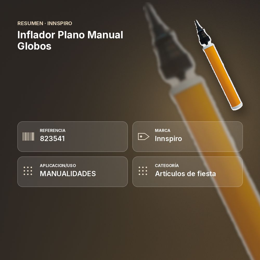 INFLADOR PLANO MANUAL GLOBOS - resumen de atributos