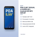 PDA 5,99" IGGUAL 4+64GB HD+ Android 2D NFC Wifi BT - características principales