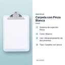 CARPETA CON PINZA BLANCA - características principales