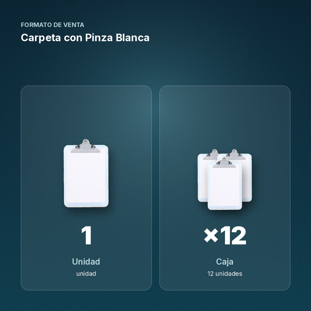 CARPETA CON PINZA BLANCA - formato de venta: caja de 12