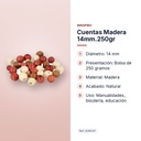 CUENTAS MADERA 14MM.250GR  - características principales