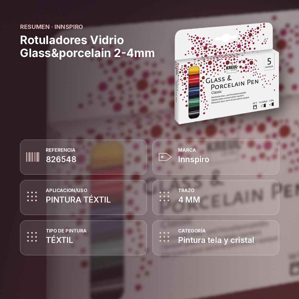 ROTULADORES VIDRIO GLASS&PORCELAIN 2-4MM - resumen de atributos