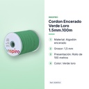 CORDON ENCERADO VERDE LORO 1.5MM.100M   - características principales