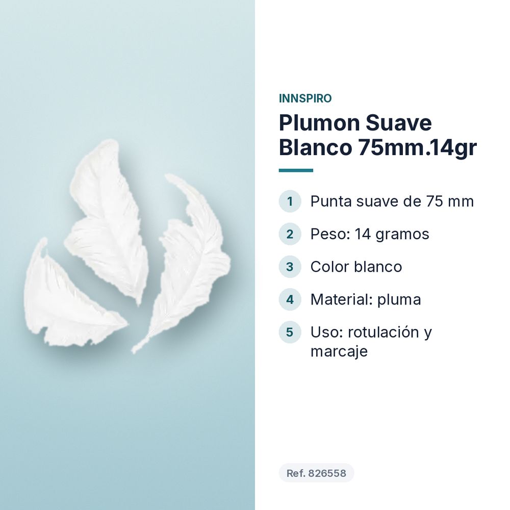 PLUMON SUAVE BLANCO 75MM.14GR - características principales