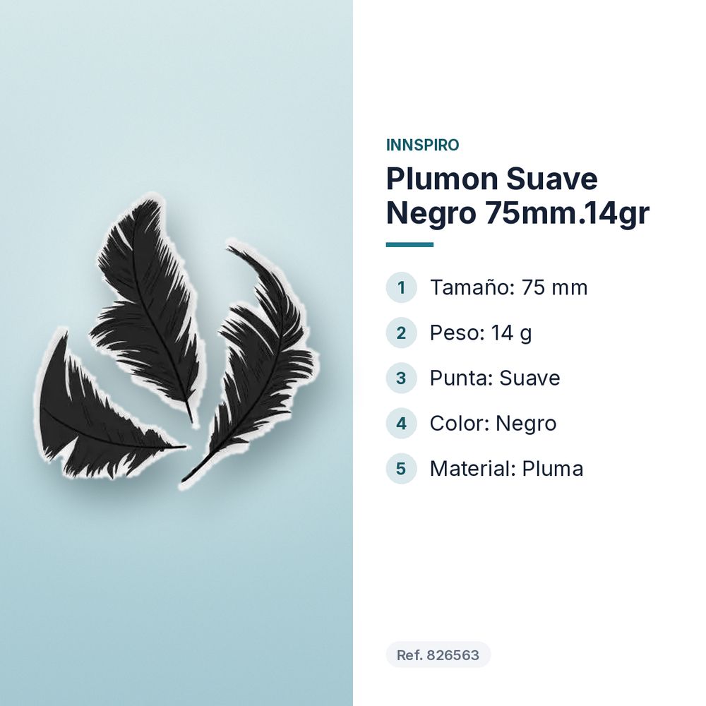 PLUMON SUAVE NEGRO 75MM.14GR     - características principales
