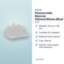 PLUMAS INDIO BLANCAS 25MMX140MM.60UD - características principales