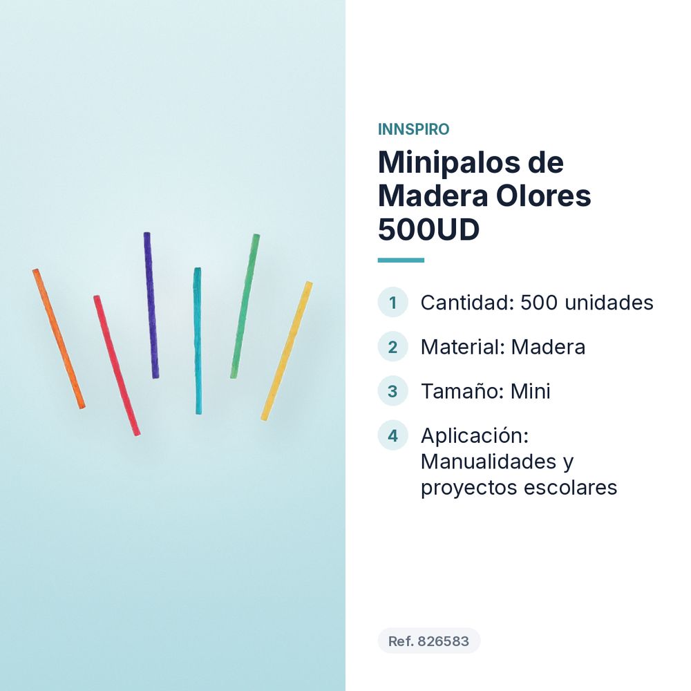 MINIPALOS DE MADERA OLORES 500UD - características principales