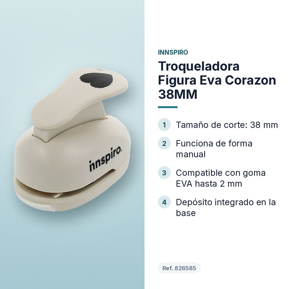 TROQUELADORA FIGURA EVA CORAZON 38MM  - características principales