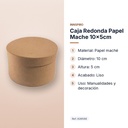 CAJA REDONDA PAPEL MACHE 10X5CM - características principales