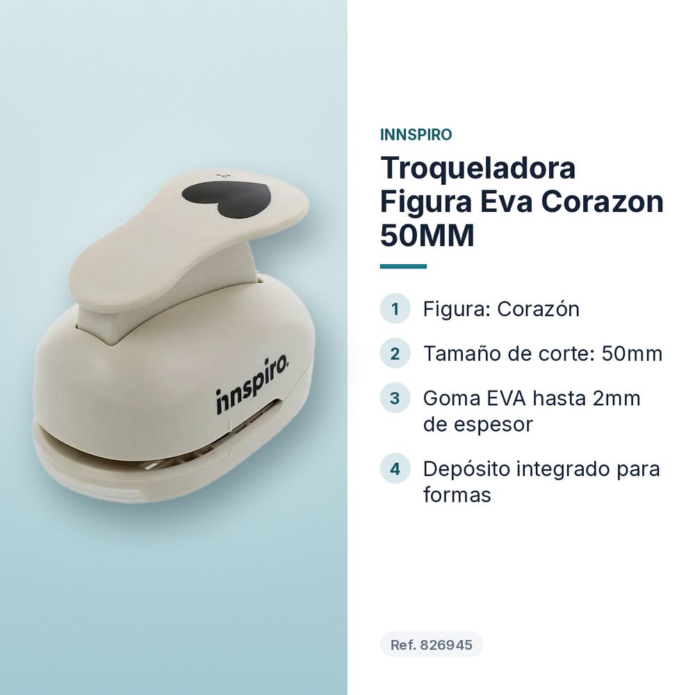 TROQUELADORA FIGURA EVA CORAZON 50MM   - características principales