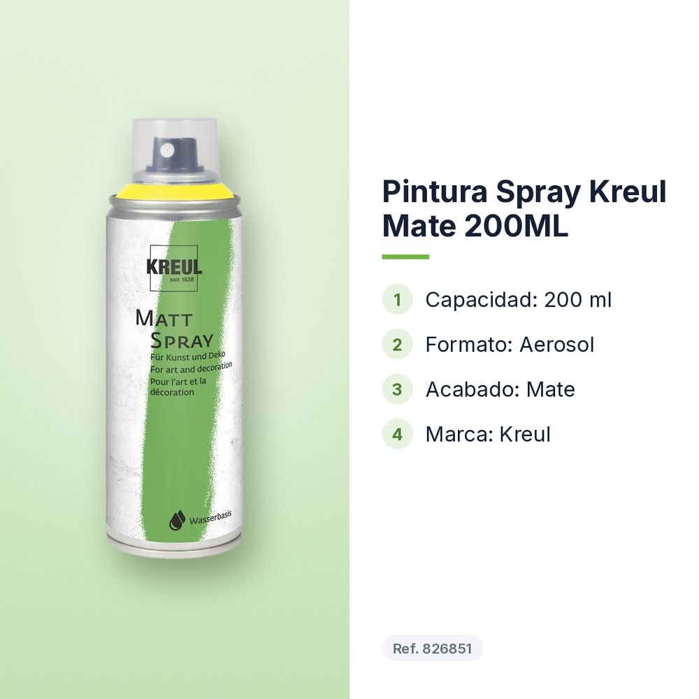 PINTURA SPRAY KREUL MATE  200ML - características principales