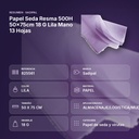 PAPEL SEDA RESMA 500H 50×75CM 18 G LILA MANO 13 HOJAS  - resumen de atributos