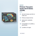 PINTURA TIZA PARA SUELO SET 6 BOTES 200ML - características principales