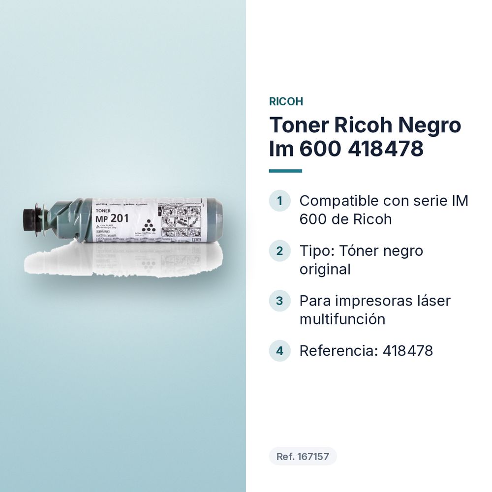 TONER RICOH NEGRO IM 600 418478 - características principales