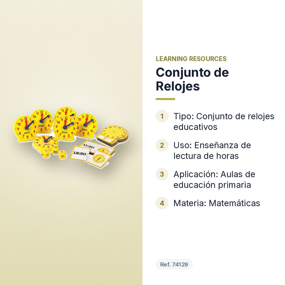 CONJUNTO DE RELOJES - características principales