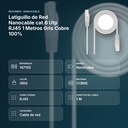 LATIGUILLO DE RED NANOCABLE CAT.6 UTP RJ45 1 METROS GRIS COBRE 100%  - resumen de atributos