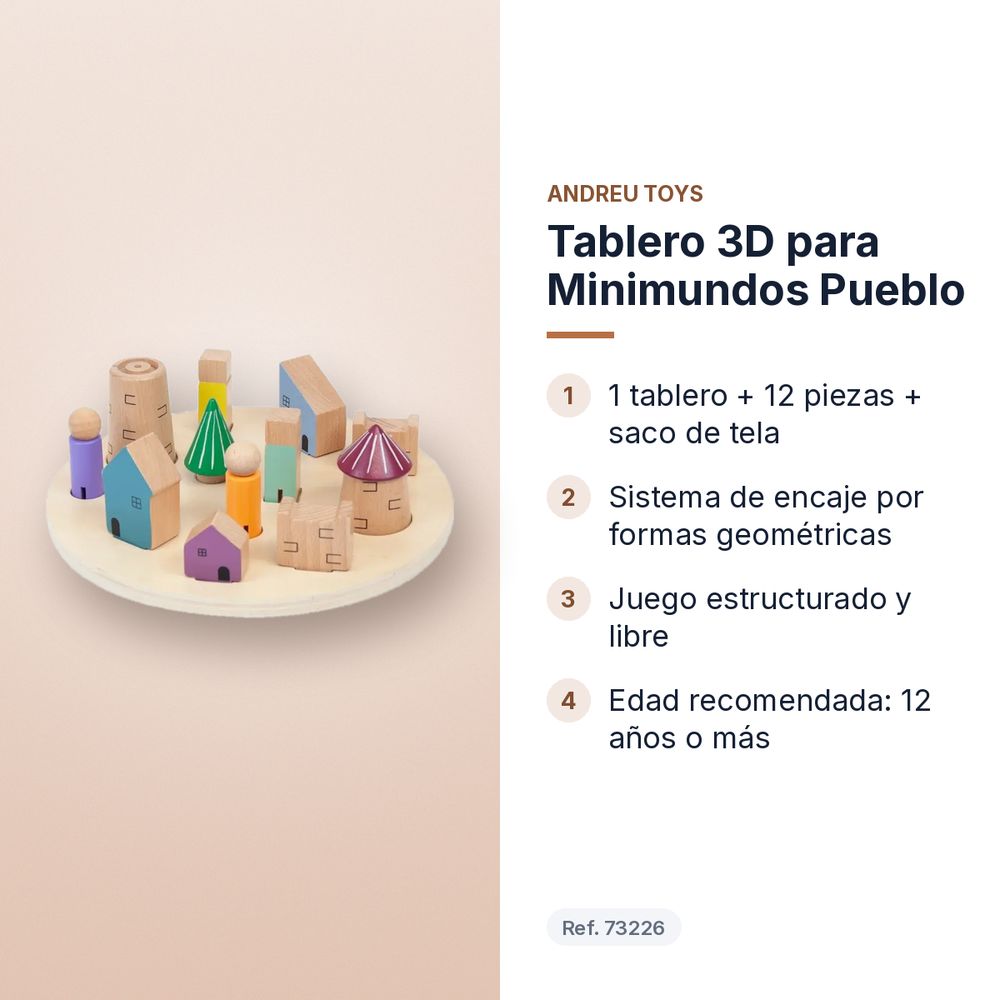 TABLERO 3D PARA MINIMUNDOS PUEBLO  - características principales