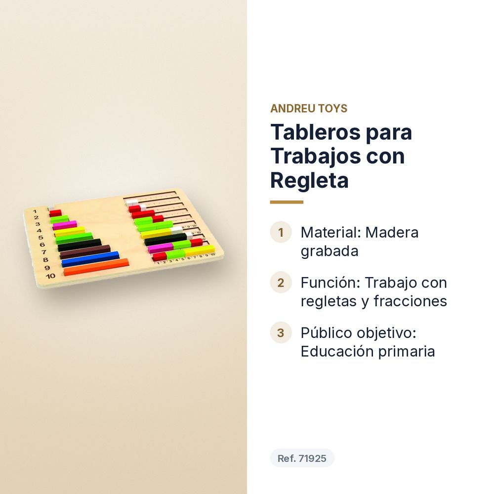 TABLEROS PARA TRABAJOS CON REGLETA - características principales