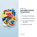 SET VAJILLA INFANTIL 12 SERVICIOS - características principales