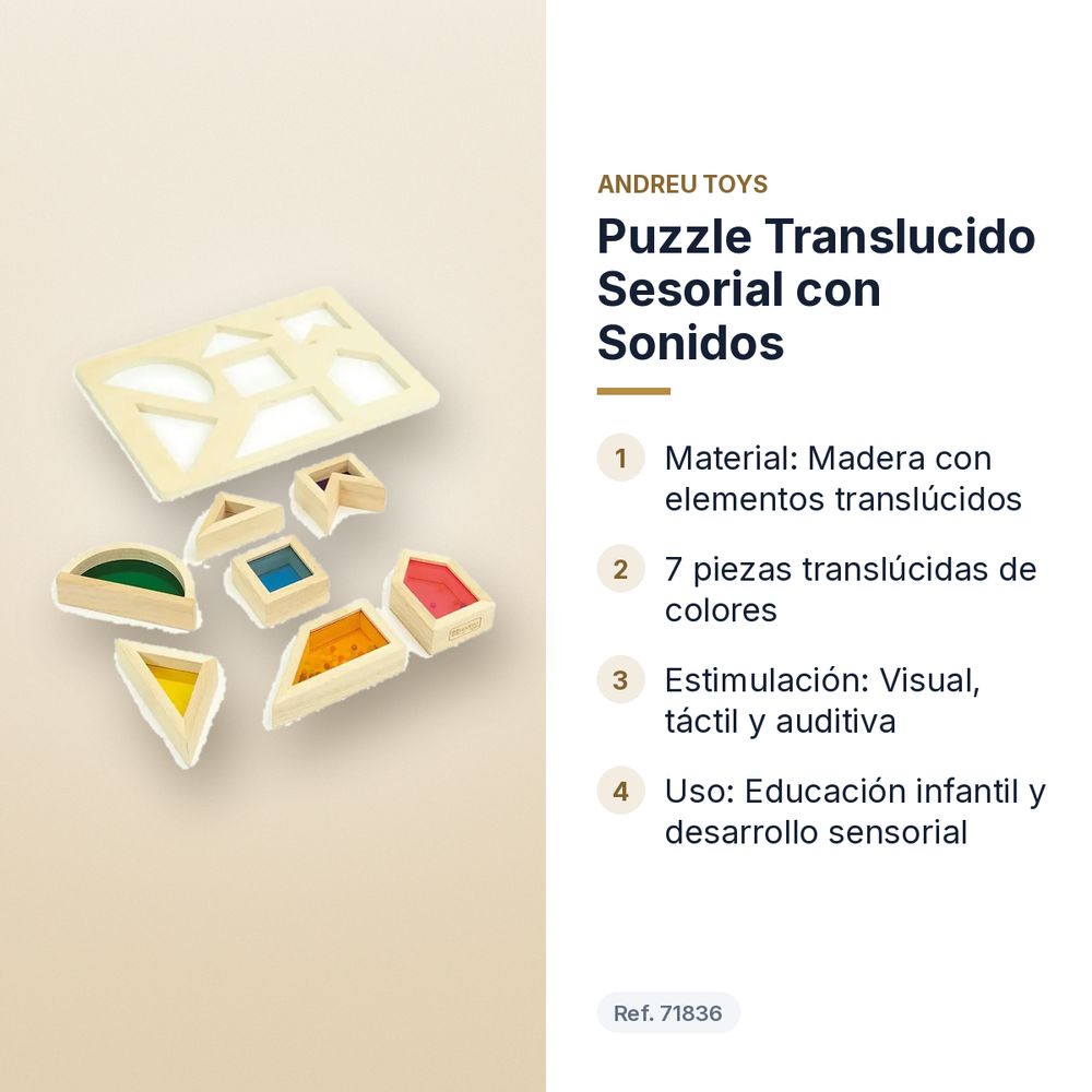 PUZZLE TRANSLUCIDO SESORIAL CON SONIDOS - características principales