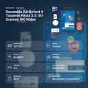 RECAMBIO A4 OXFORD 4 TALADROS PAUTA 3.5. 90 GRAMOS 100 HOJAS  - resumen de atributos