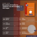 RECAMBIO A4 OXFORD 4 TALADROS LISO 90 GRAMOS 100 HOJAS   - resumen de atributos