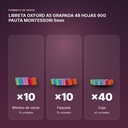 LIBRETA OXFORD A5 GRAPADA 48 HOJAS 90G PAUTA MONTESSORI 5mm - formato de venta: paquete de 10, caja de 40, palé de 3600