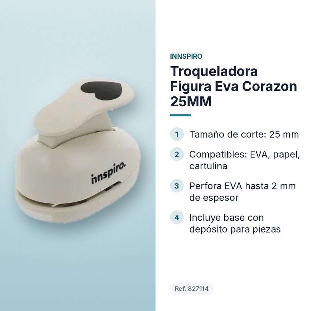 TROQUELADORA FIGURA EVA CORAZON 25MM   - características principales