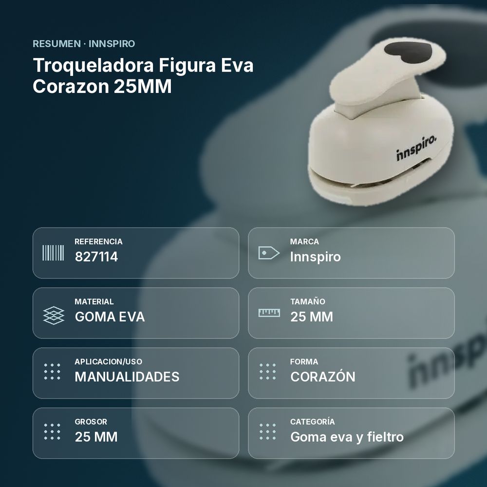 TROQUELADORA FIGURA EVA CORAZON 25MM   - resumen de atributos