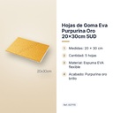 HOJAS DE GOMA EVA PURPURINA ORO 20X30CM 5UD - características principales