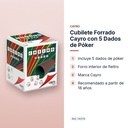CUBILETE FORRADO CAYRO CON 5 DADOS DE PÓKER - características principales