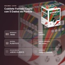 CUBILETE FORRADO CAYRO CON 5 DADOS DE PUNTOS - resumen de atributos