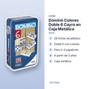 DOMINÓ COLORES DOBLE 6 CAYRO EN CAJA METÁLICA - características principales