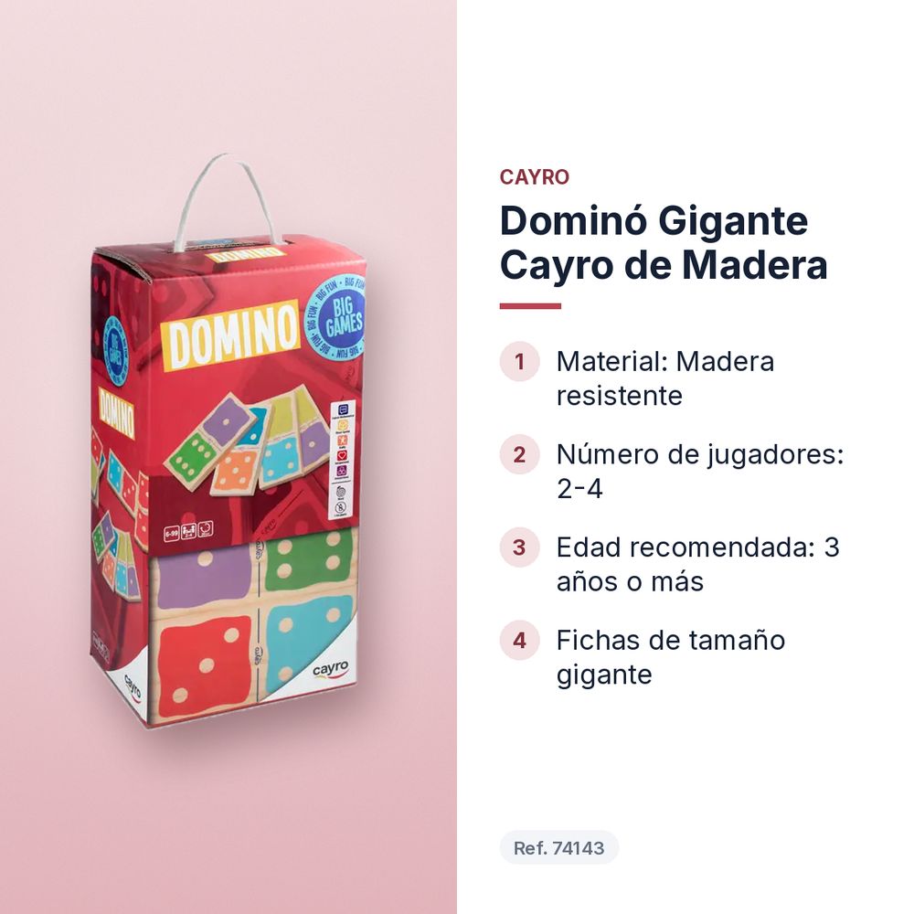 DOMINÓ GIGANTE CAYRO DE MADERA - características principales