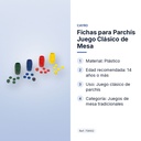 FICHAS PARA PARCHÍS JUEGO CLÁSICO DE MESA - características principales