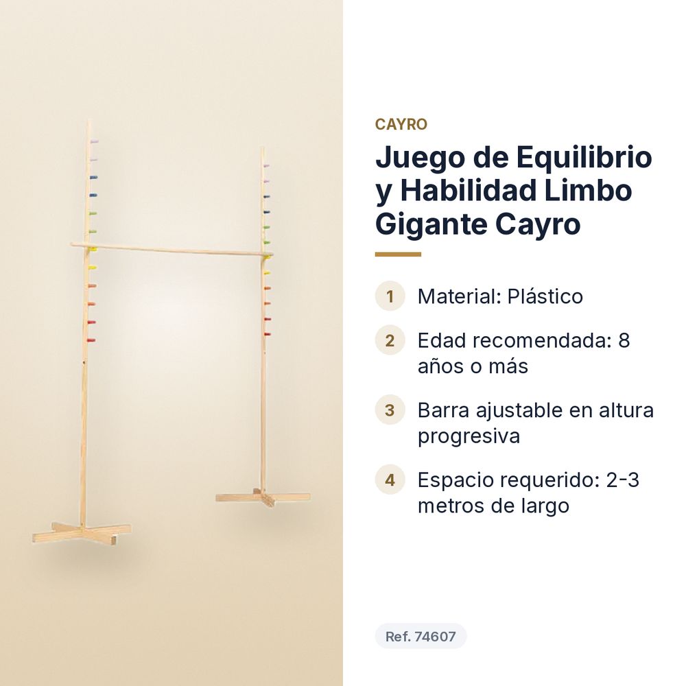 JUEGO DE EQUILIBRIO Y HABILIDAD LIMBO GIGANTE CAYRO - características principales