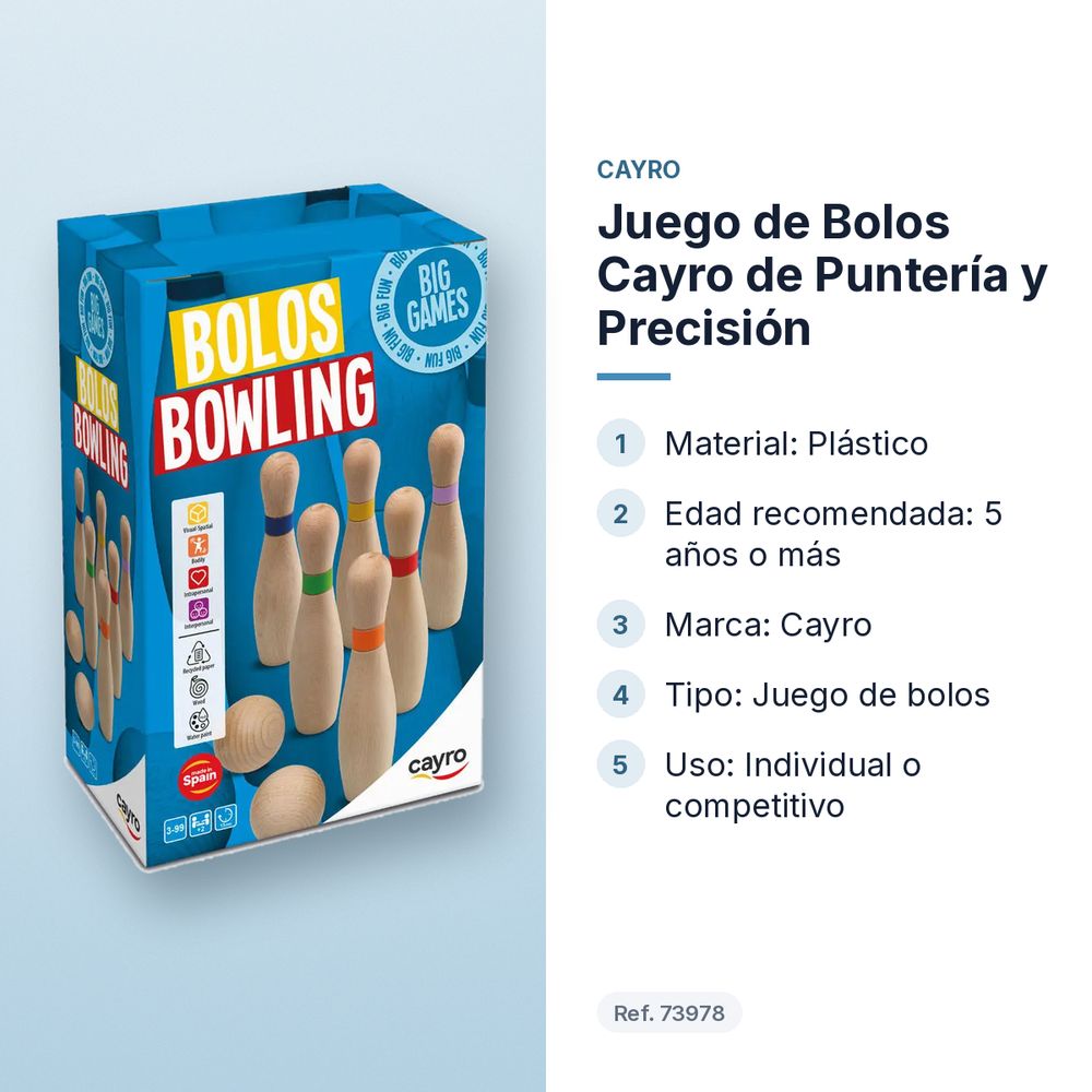 JUEGO DE BOLOS CAYRO DE PUNTERÍA Y PRECISIÓN - características principales