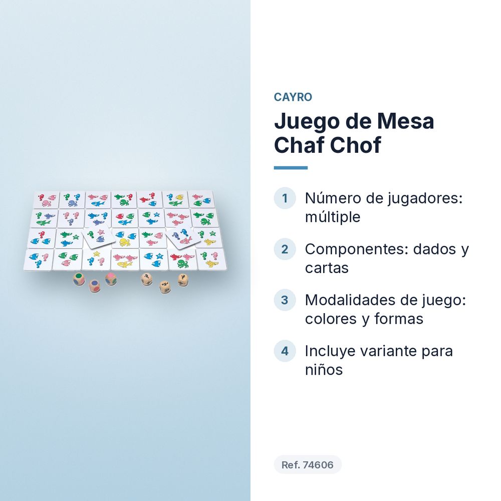 JUEGO DE MESA CHAF CHOF - características principales
