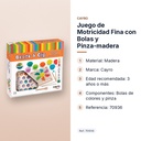 JUEGO DE MOTRICIDAD FINA CON BOLAS Y PINZA-MADERA - características principales