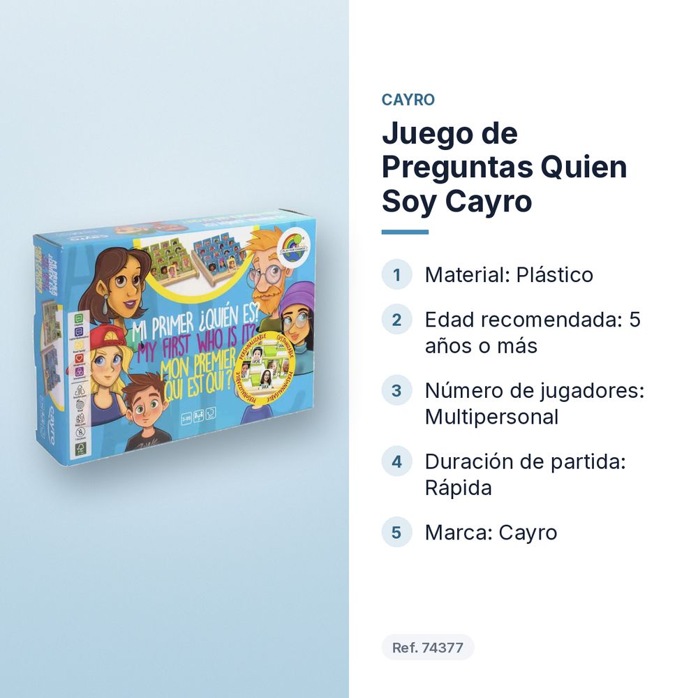JUEGO DE PREGUNTAS QUIEN SOY CAYRO - características principales