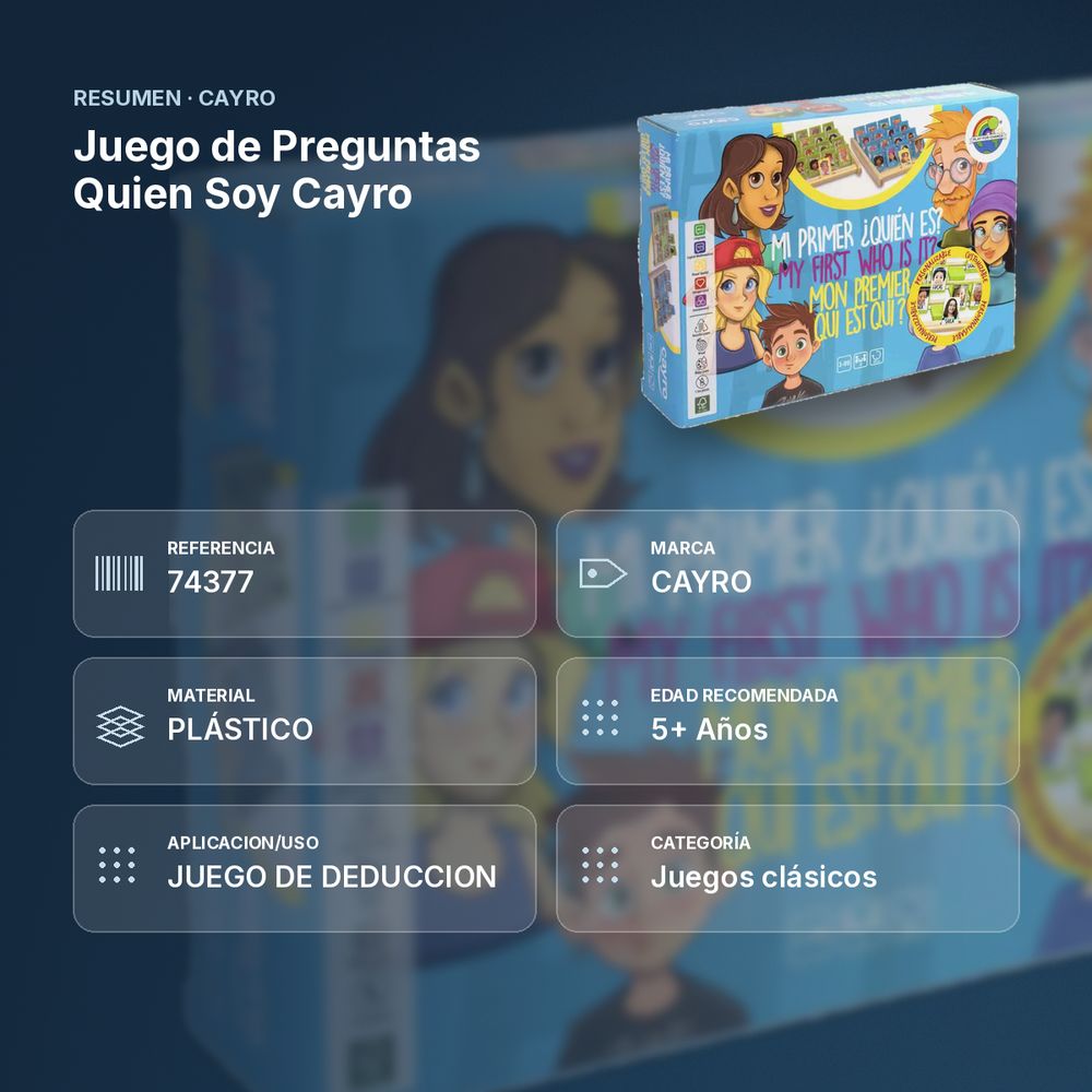JUEGO DE PREGUNTAS QUIEN SOY CAYRO - resumen de atributos