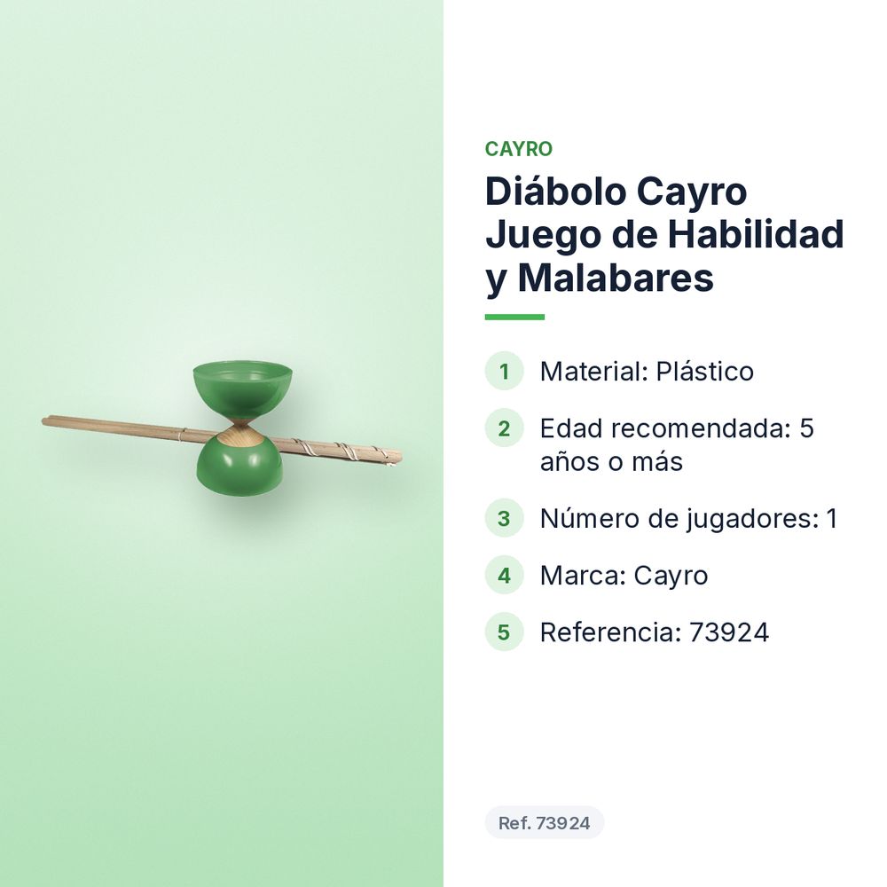 DIÁBOLO CAYRO JUEGO DE HABILIDAD Y MALABARES - características principales