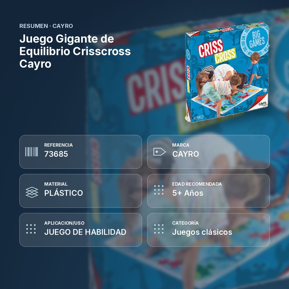 JUEGO GIGANTE DE EQUILIBRIO CRISSCROSS CAYRO - resumen de atributos