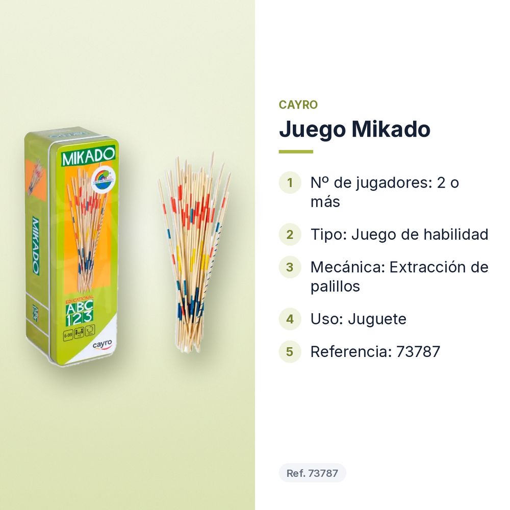 JUEGO MIKADO - características principales