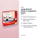 JUEGO RUMMI CLASIC 4 JUGADORES CAYRO - características principales