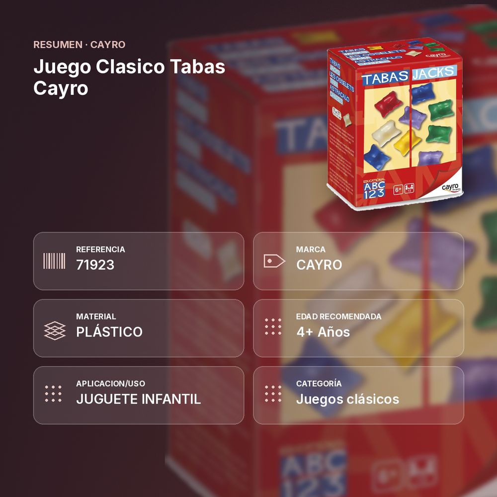 JUEGO CLASICO TABAS CAYRO - resumen de atributos