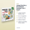 JUEGO PARCHÍS Y OCA CLÁSICO FAMILIAR 2 EN 1 CAYRO - características principales